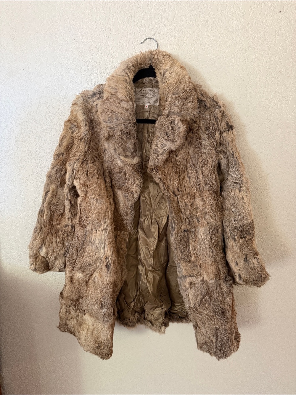 Vintage Dino Ricco GenuineRabbit Fur Coat in Light Brown - Women's Jacket